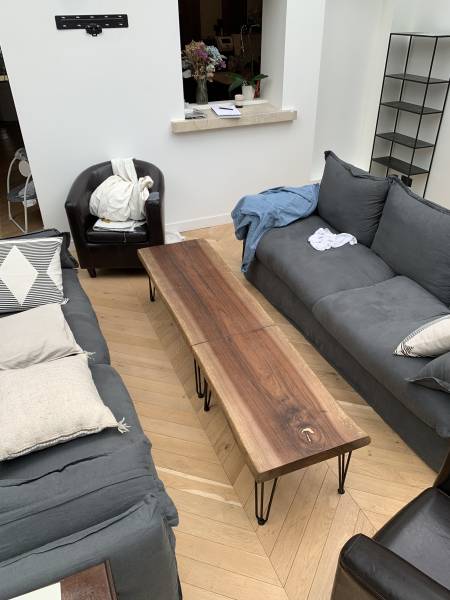 table basse en noyer 